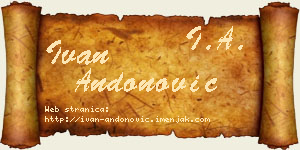 Ivan Andonović vizit kartica